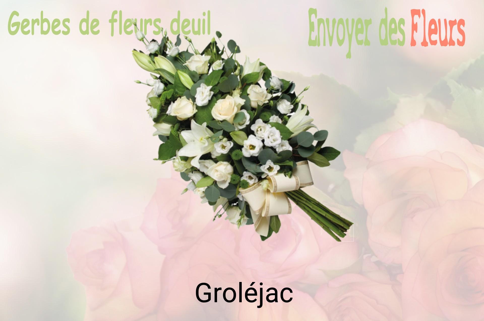 Gerbe de fleurs de deuil livrée à Groléjac